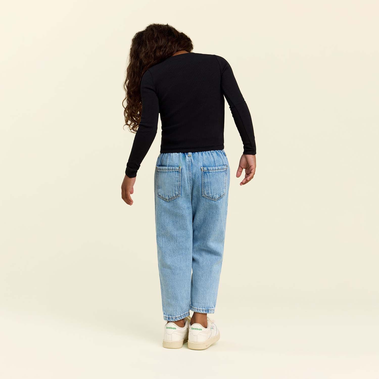 Long Sleeve Ribbed Tee | Black