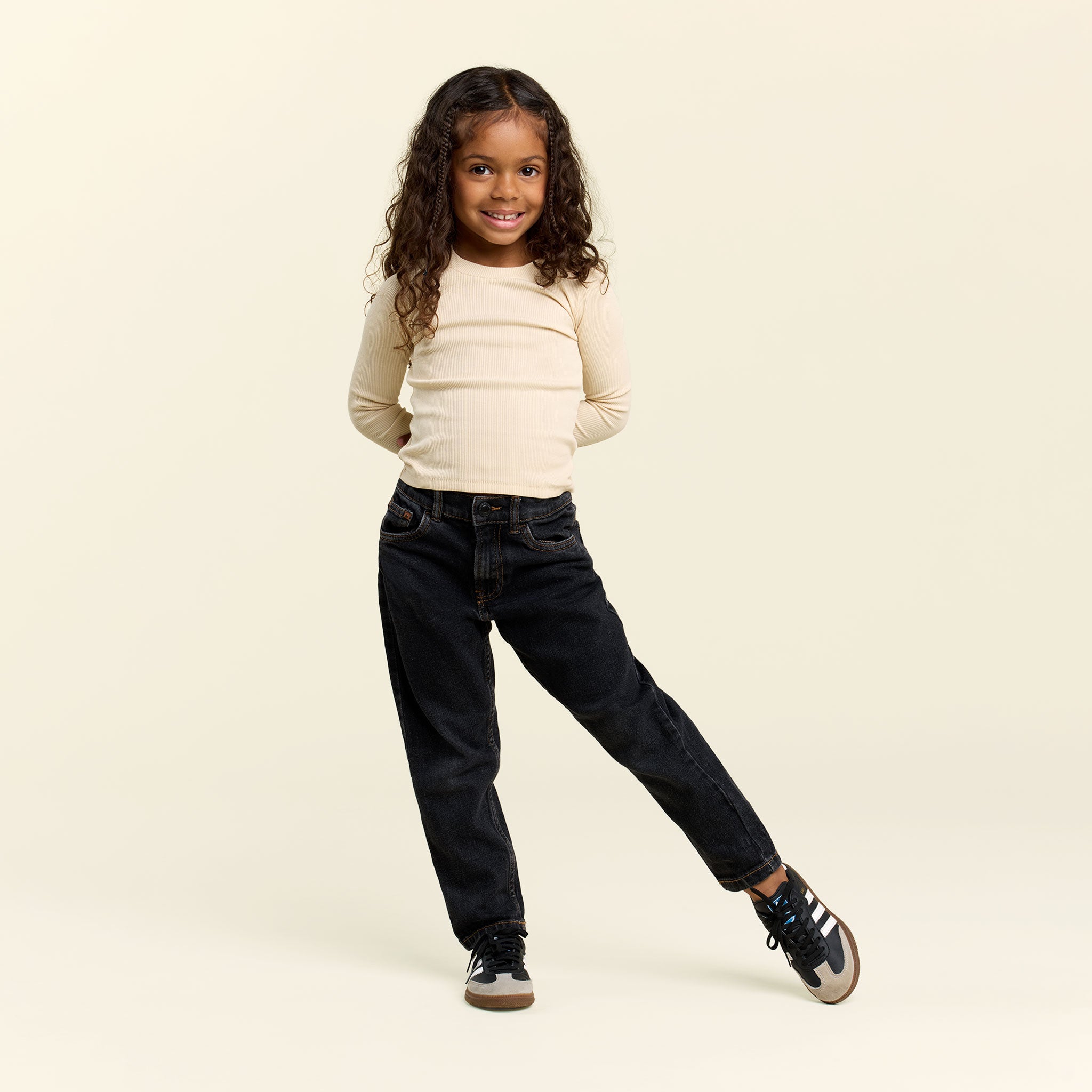 Long Sleeve Ribbed Tee | Bone