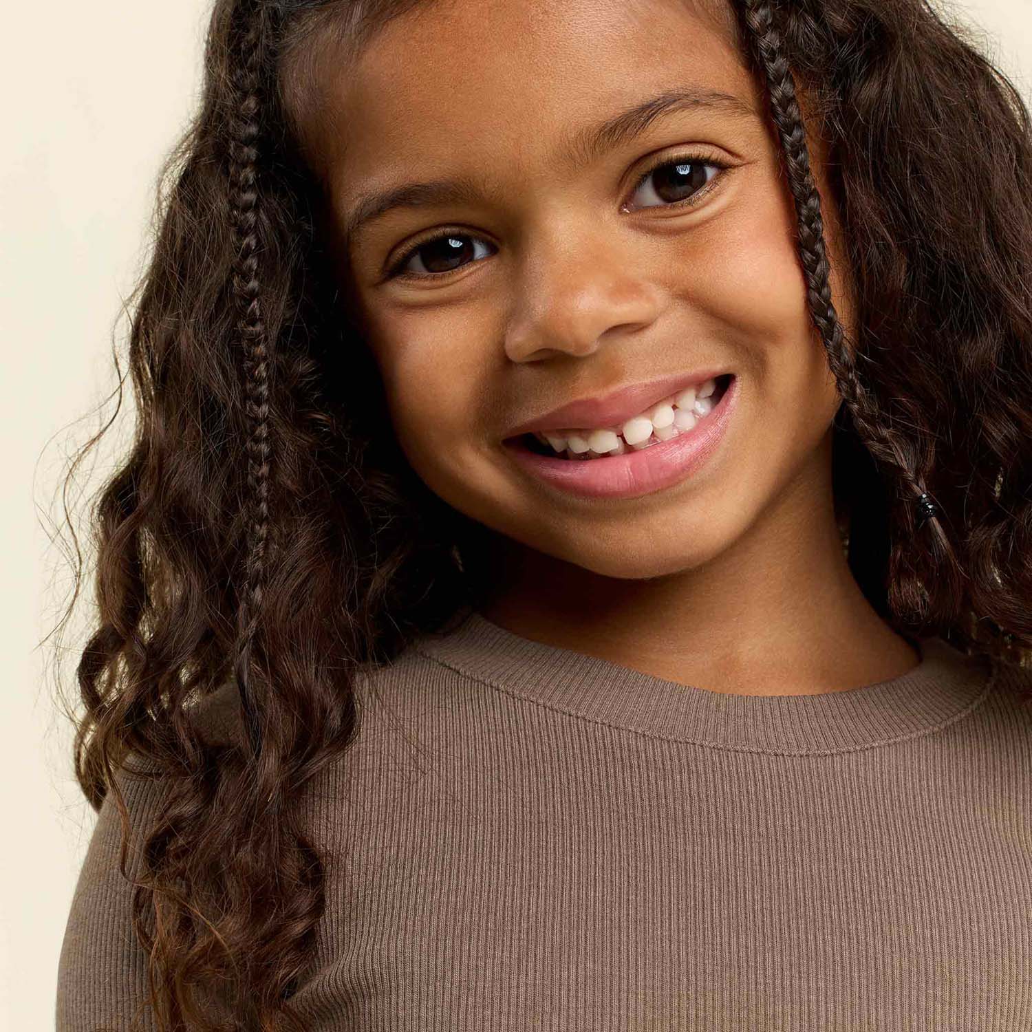 Long Sleeve Ribbed Tee | Mocha