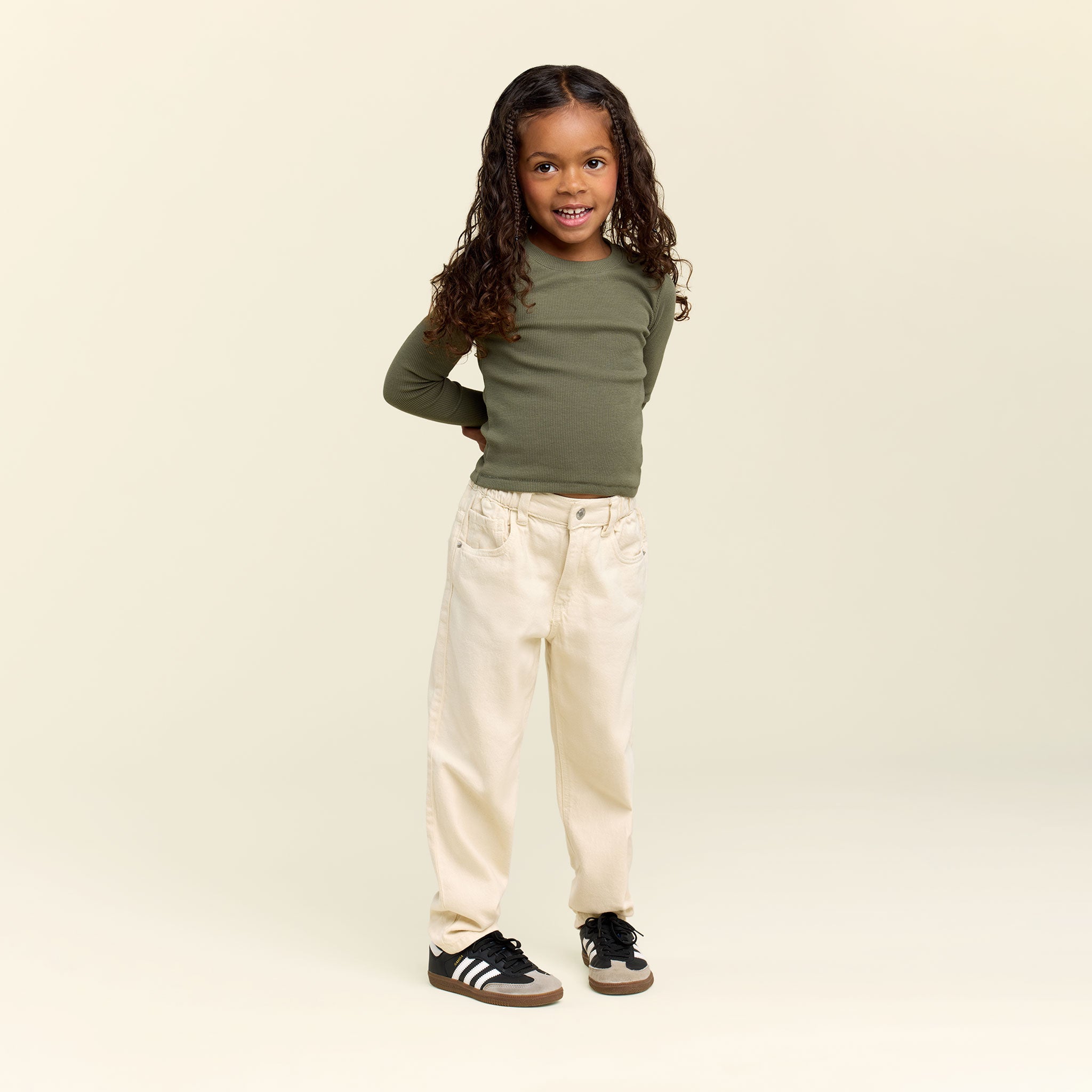 Long Sleeve Ribbed Tee | Olive