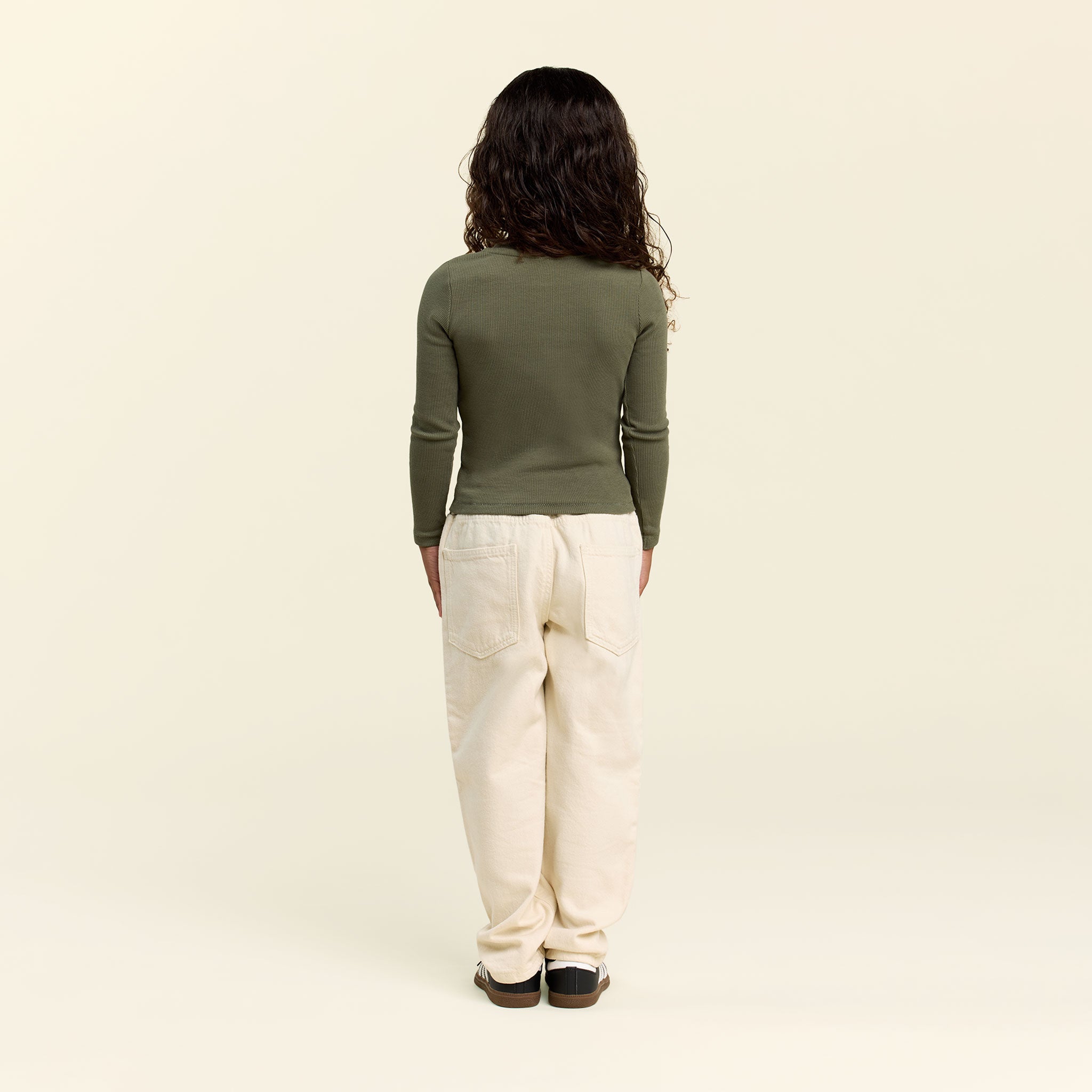 Long Sleeve Ribbed Tee | Olive