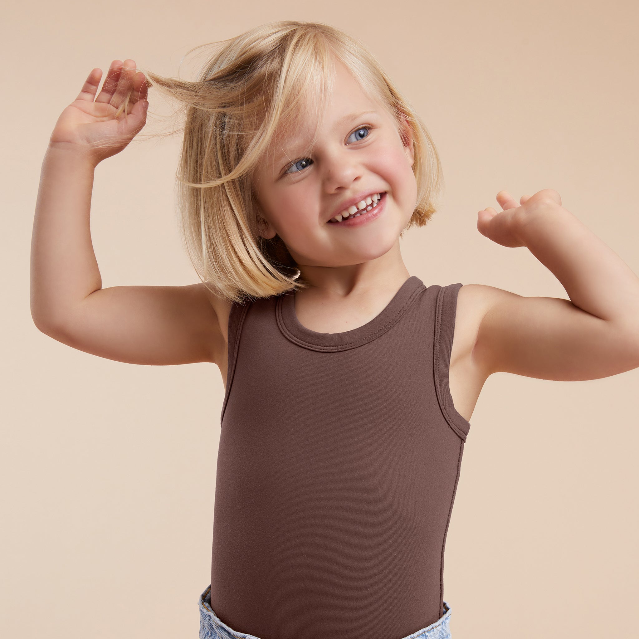 Seamless Scoop Tank Bodysuit | Coffee