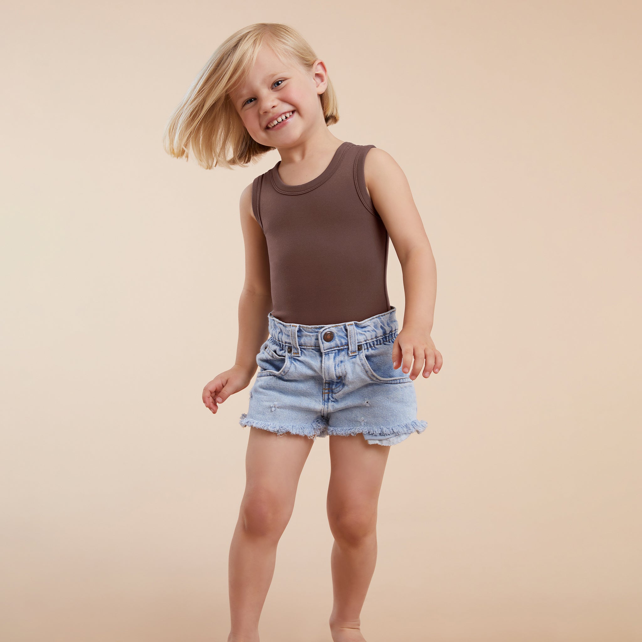 Seamless Scoop Tank Bodysuit | Coffee