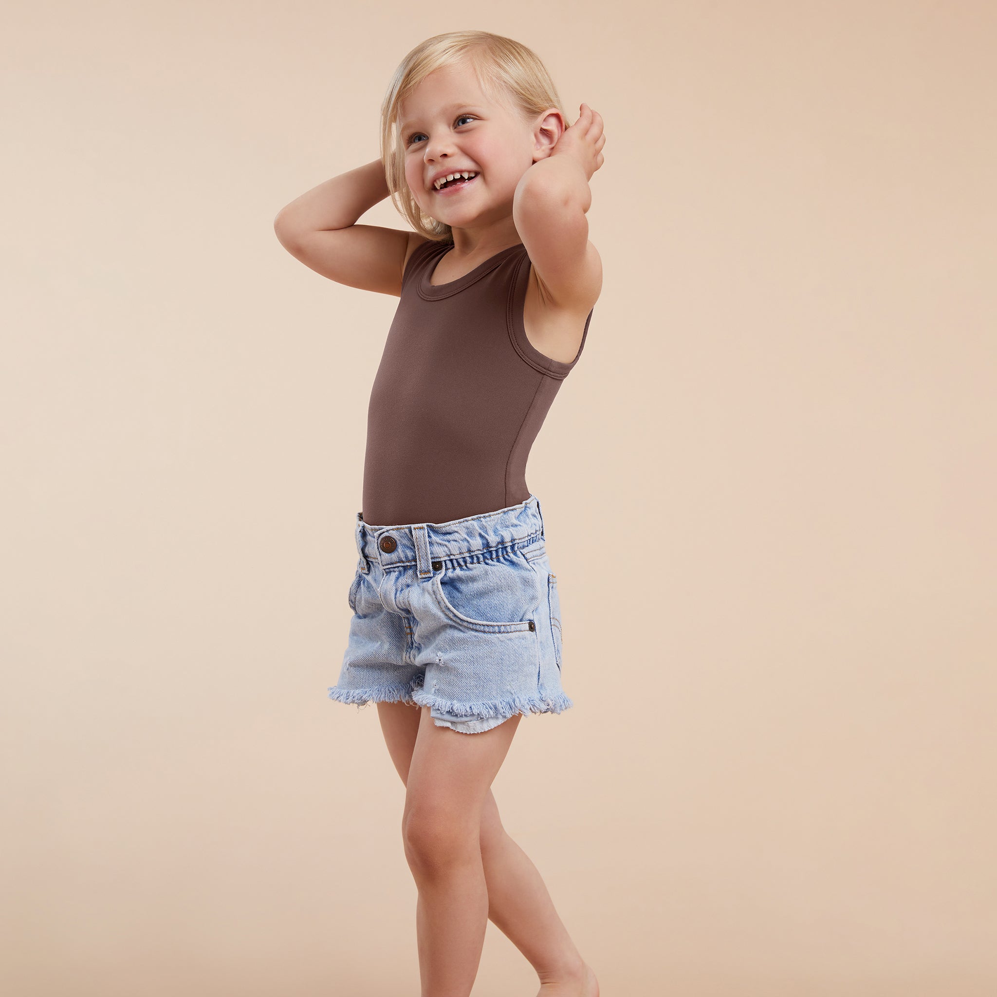 Seamless Scoop Tank Bodysuit | Coffee