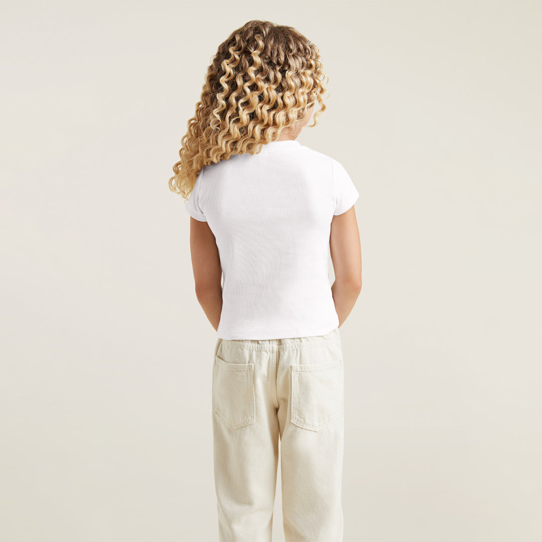 Ribbed Tee | White