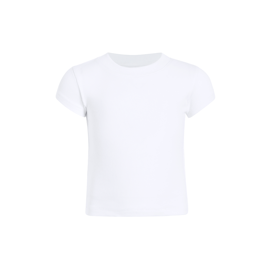 Ribbed Tee | White