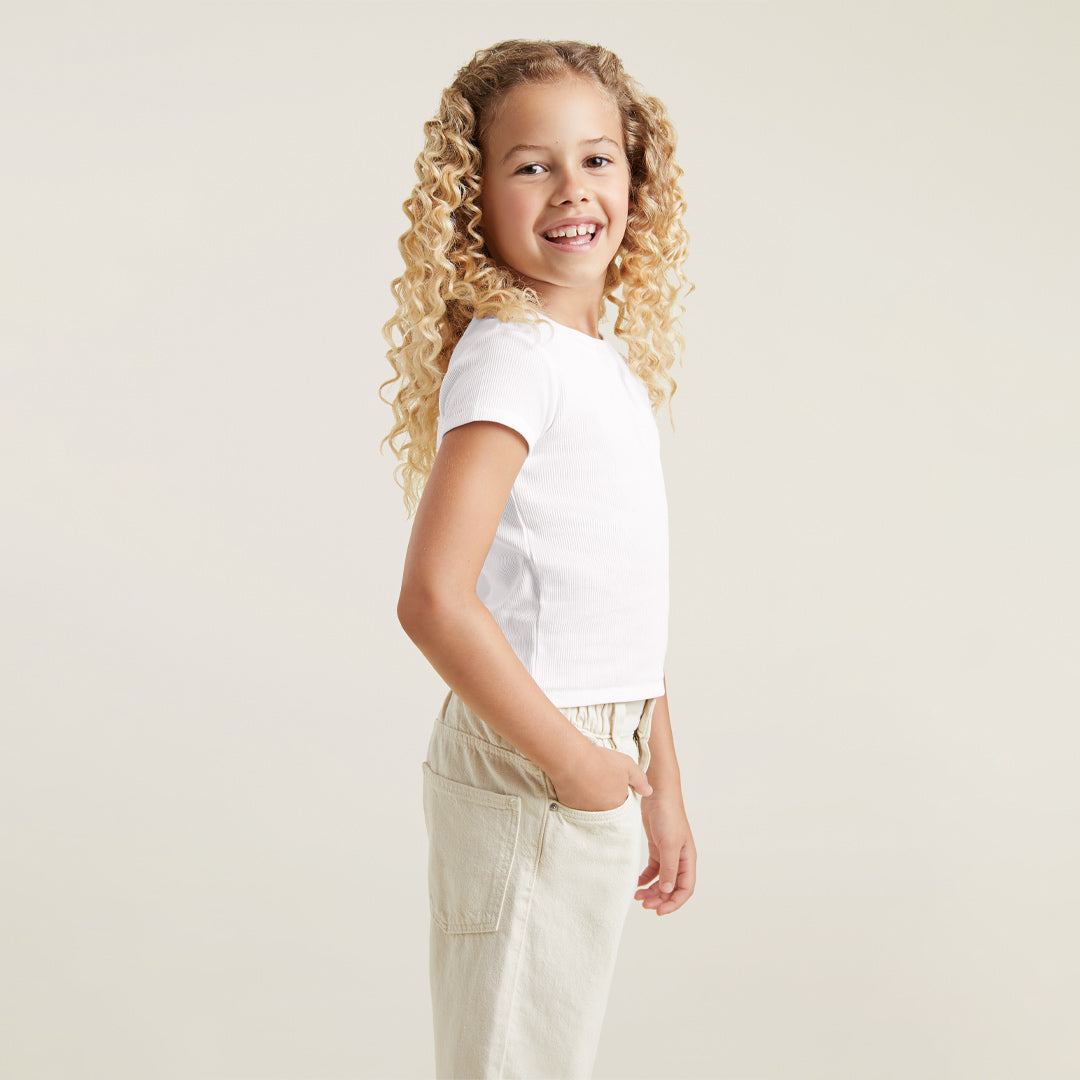 Ribbed Tee | White