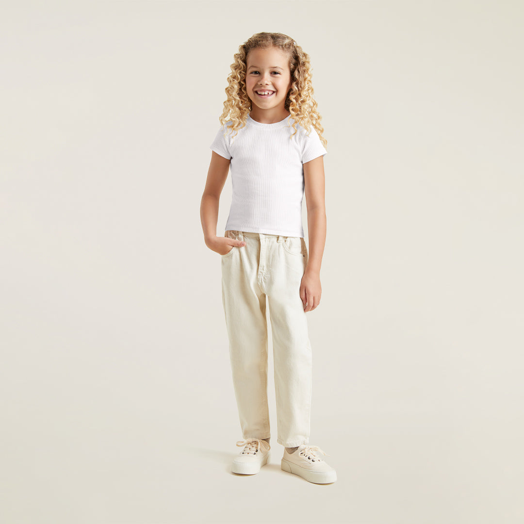 Ribbed Tee | White