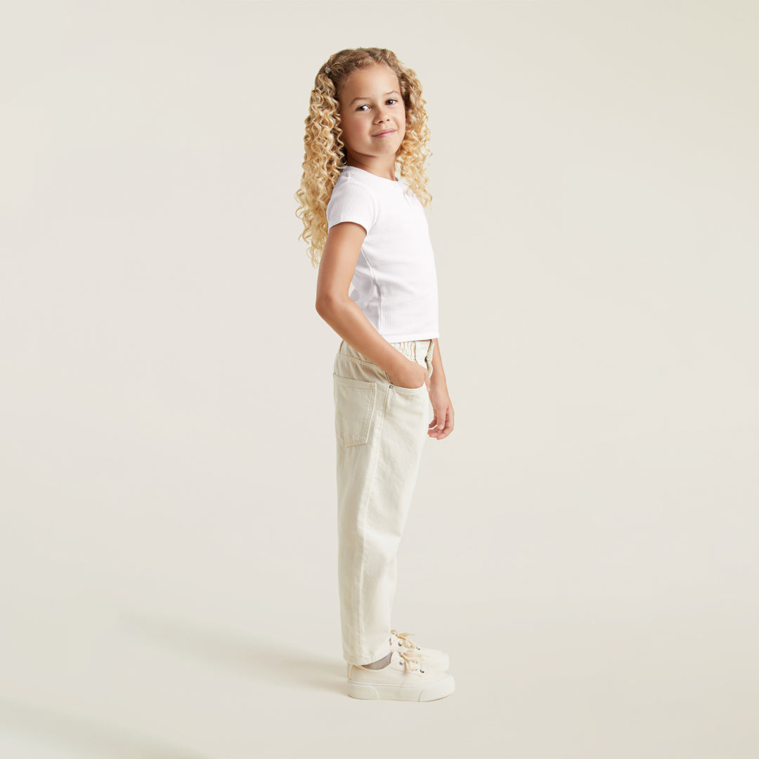 Ribbed Tee | White