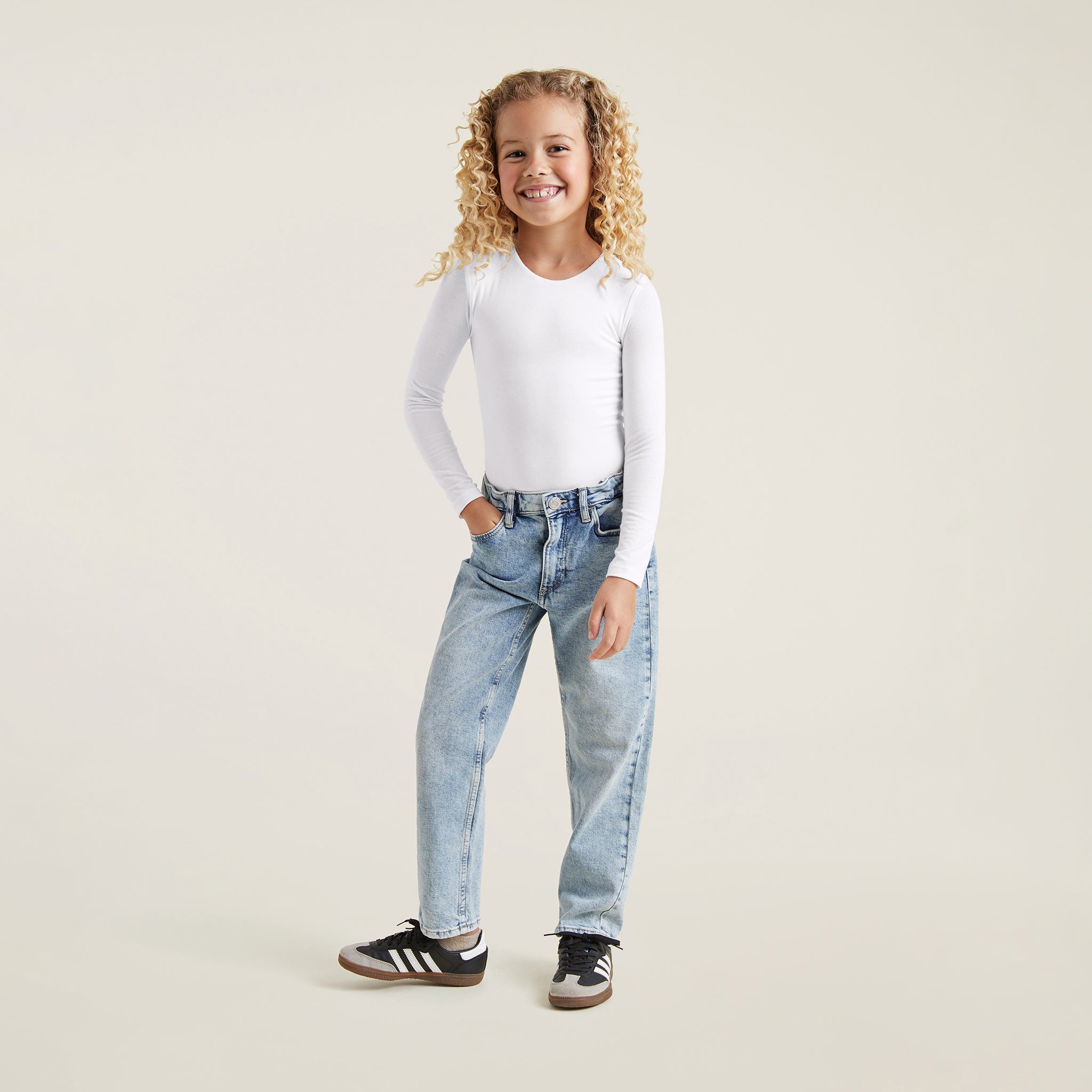 Long Sleeve Crewneck Bodysuit | White
