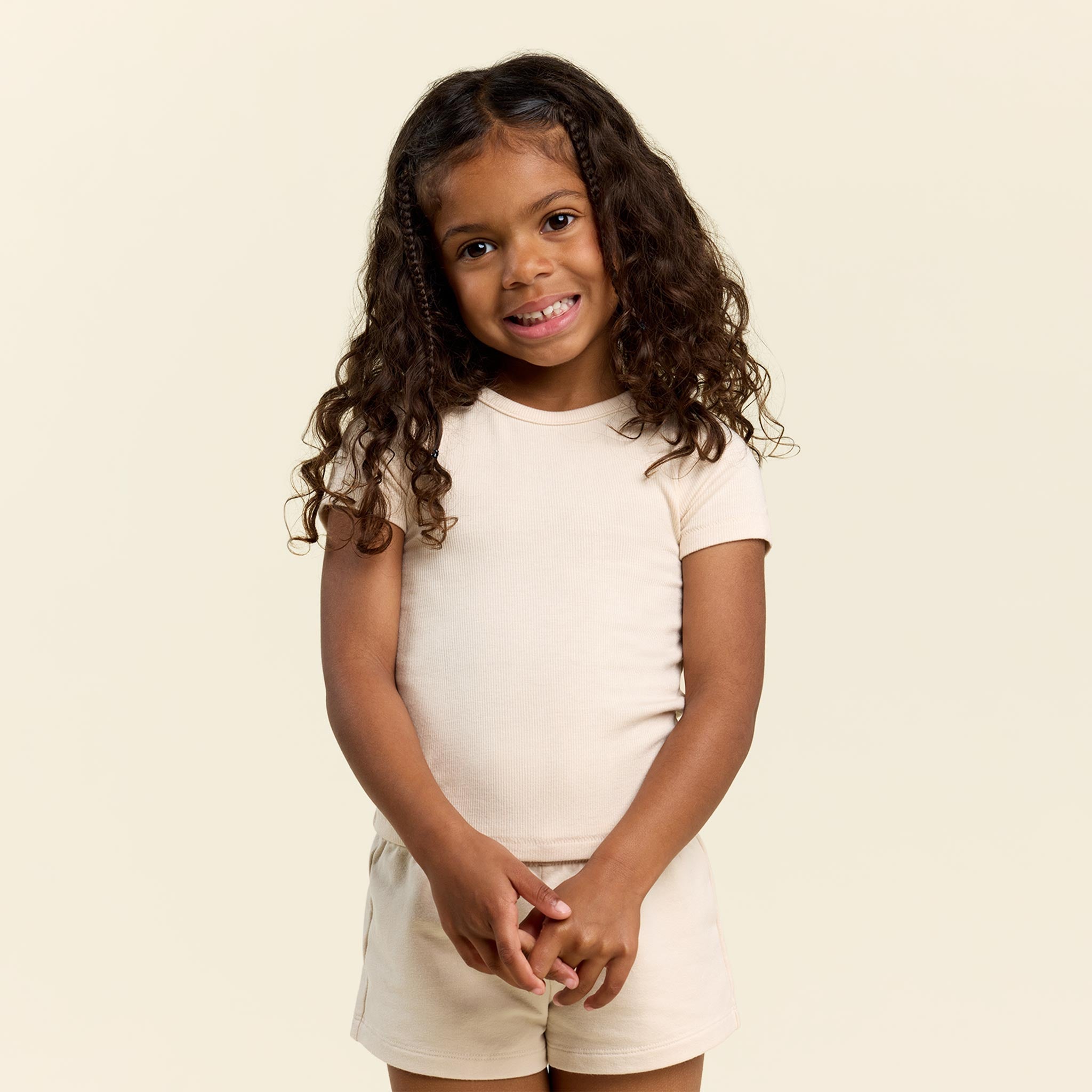 Kids Slinky Rib Tee | Bone