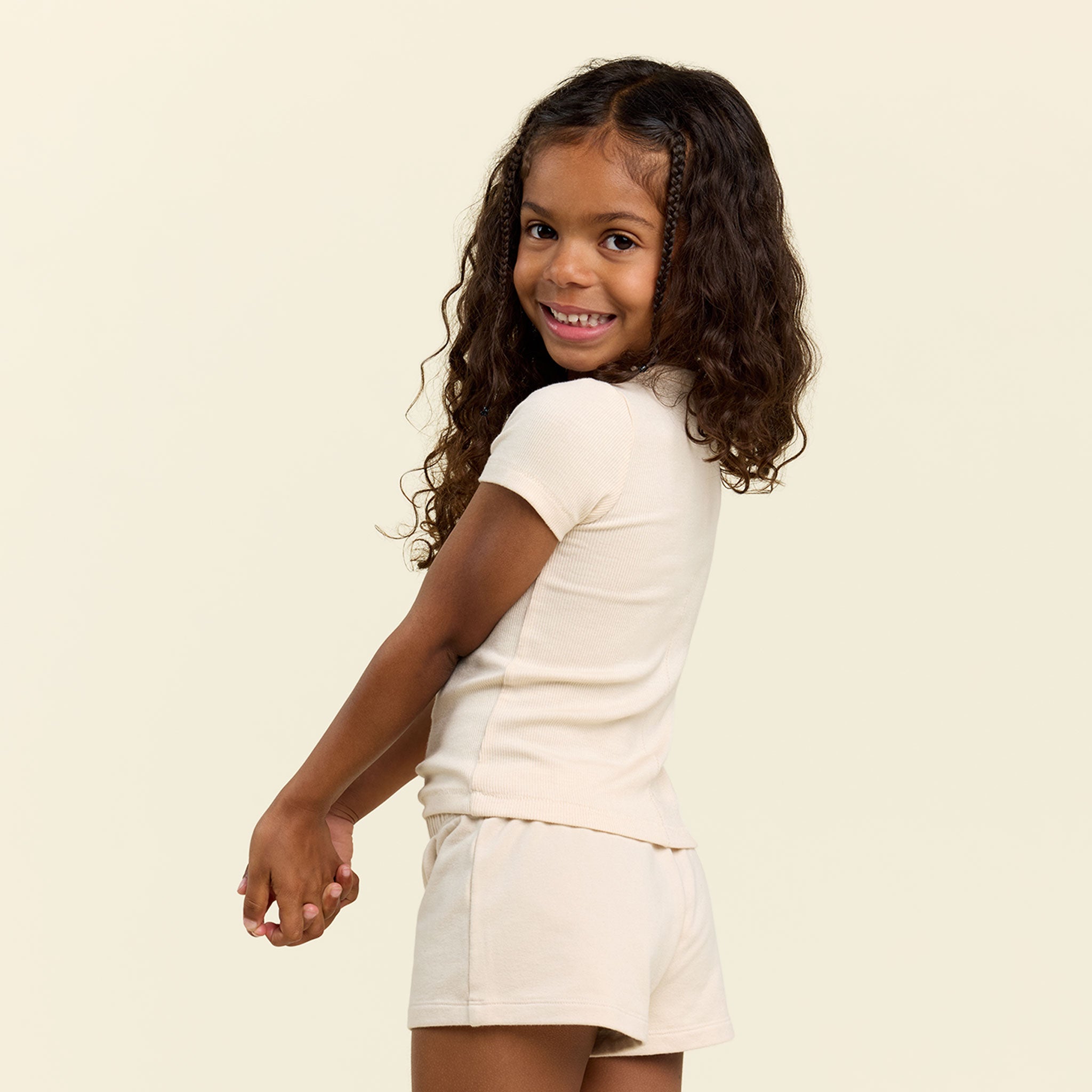 Kids Slinky Rib Tee | Bone