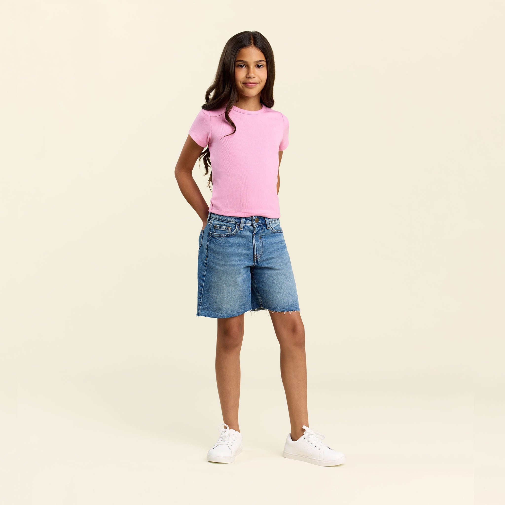 Kids Slinky Rib Tee | Bubblegum Pink