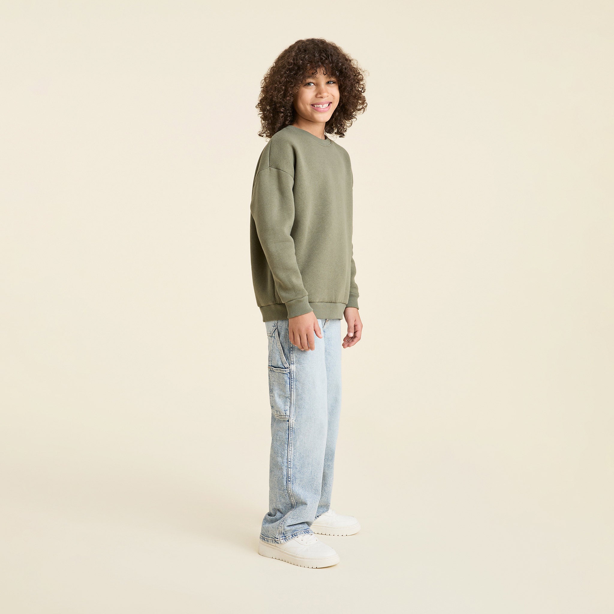 Kids Crewneck Sweatshirt | Olive