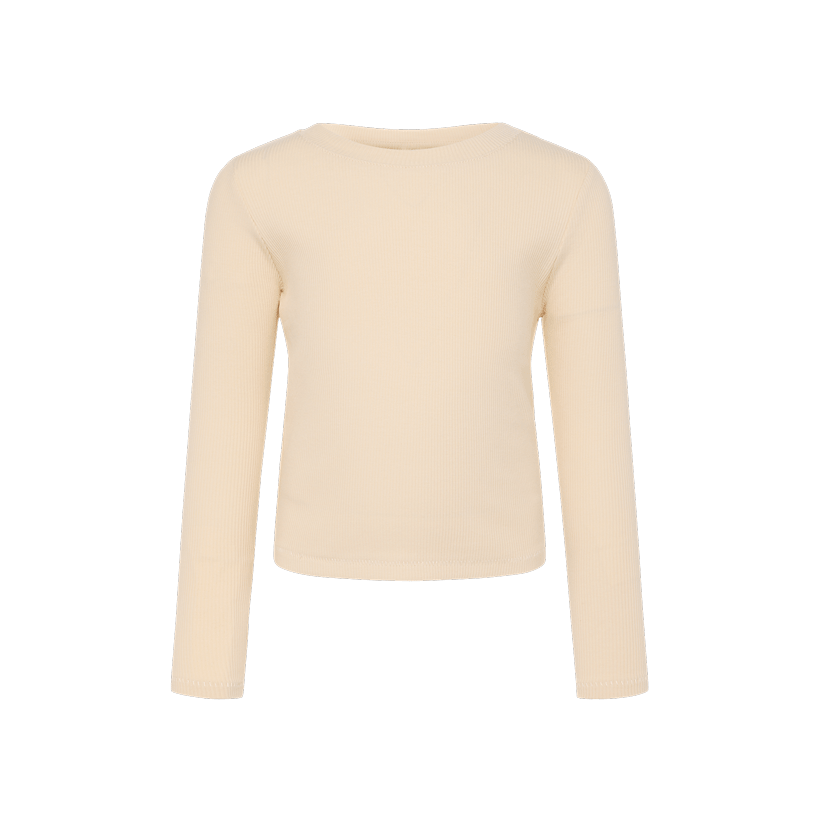 Long Sleeve Ribbed Tee | Bone