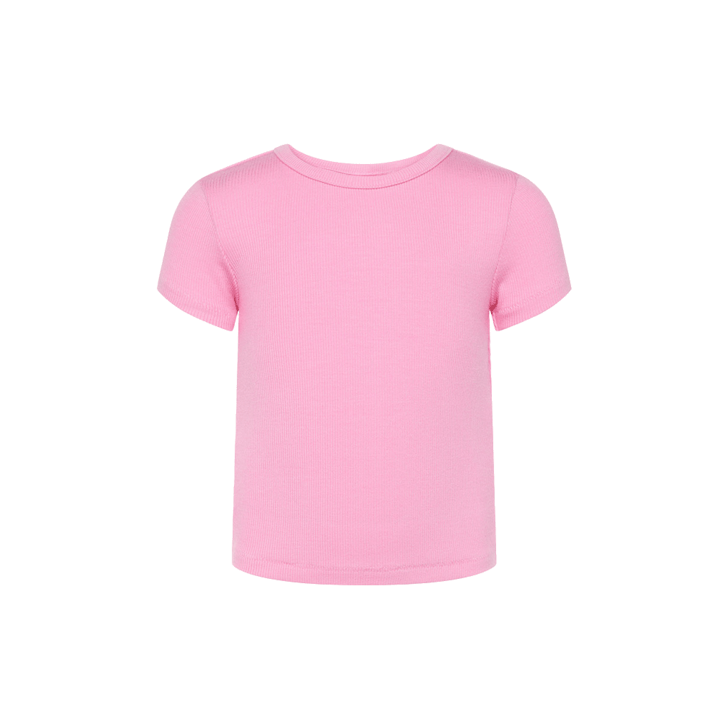 Kids Slinky Rib Tee | Bubblegum Pink