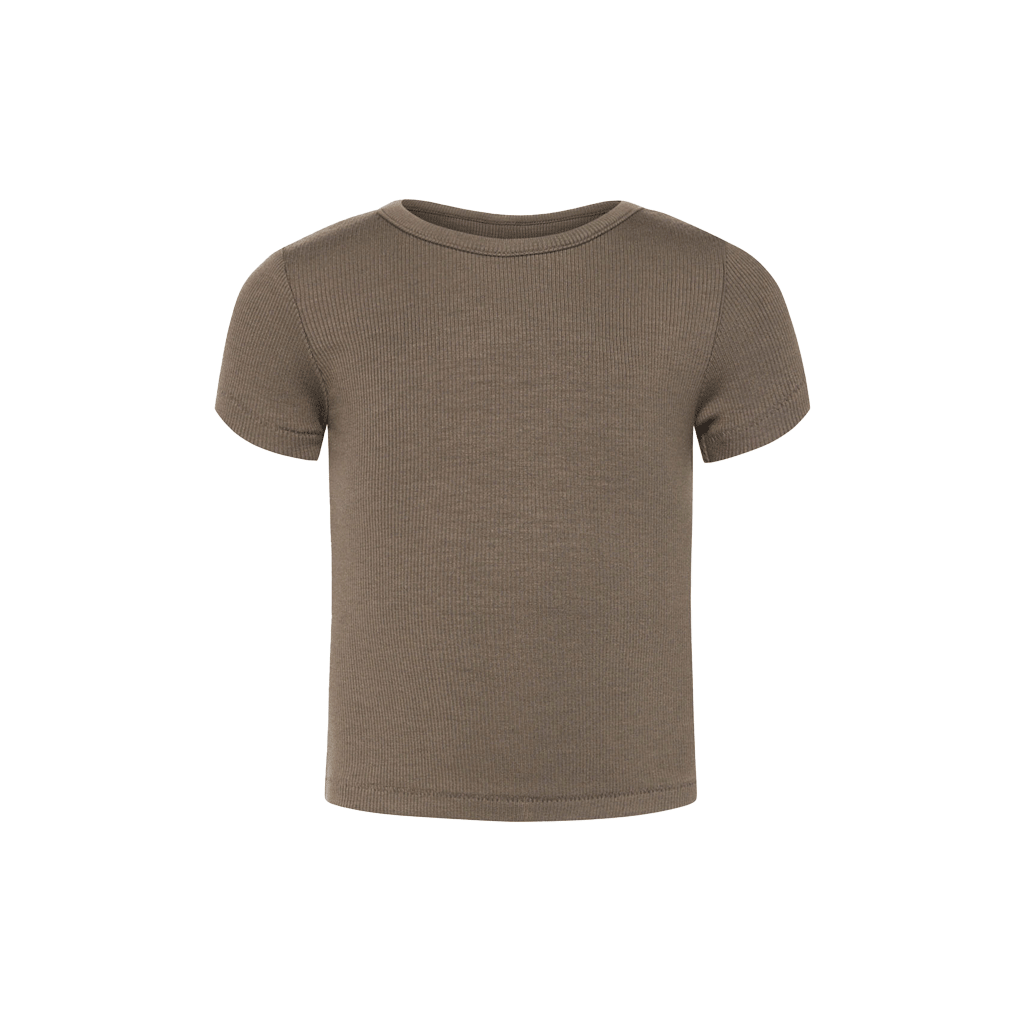 Kids Slinky Rib Tee | Mocha