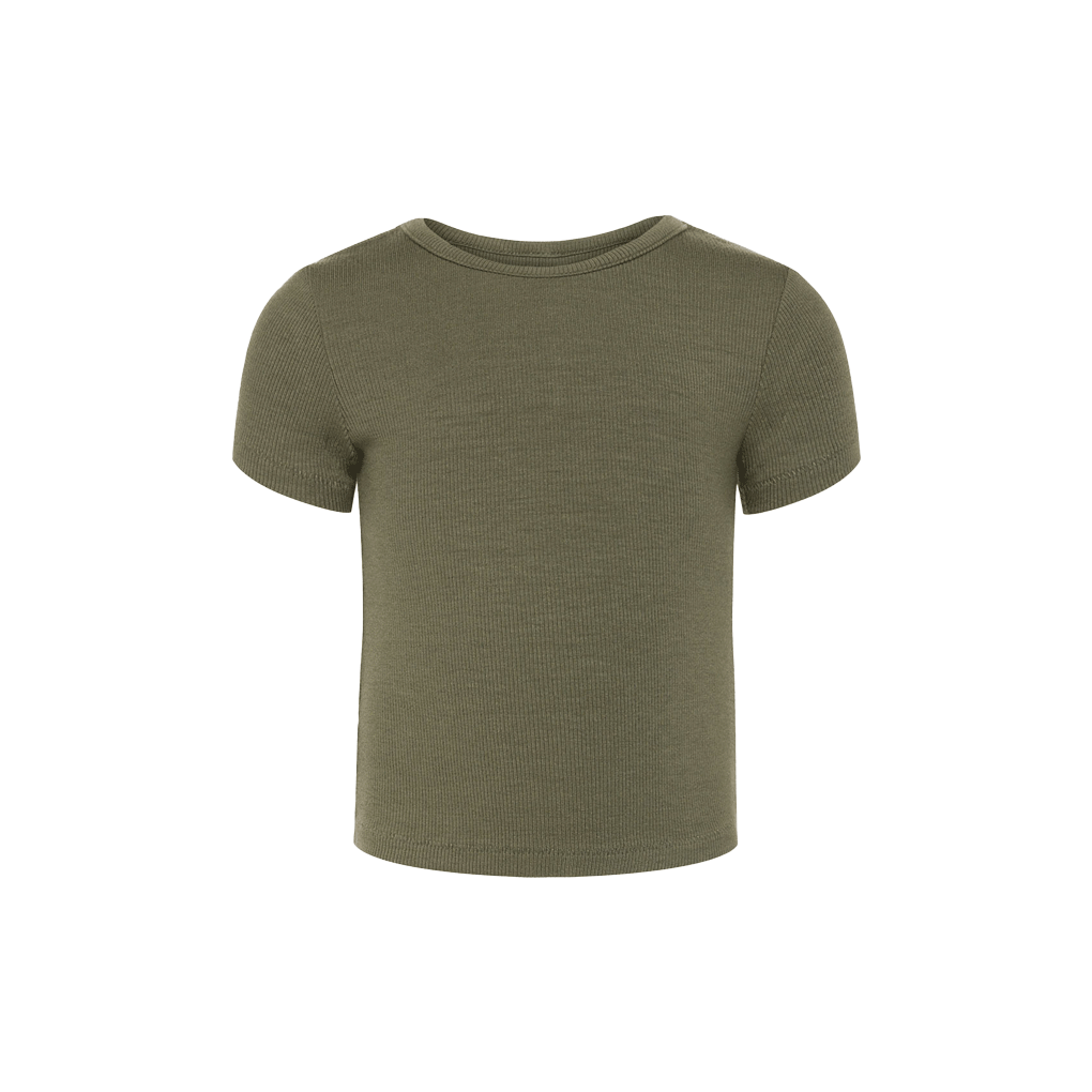 Kids Slinky Rib Tee | Olive