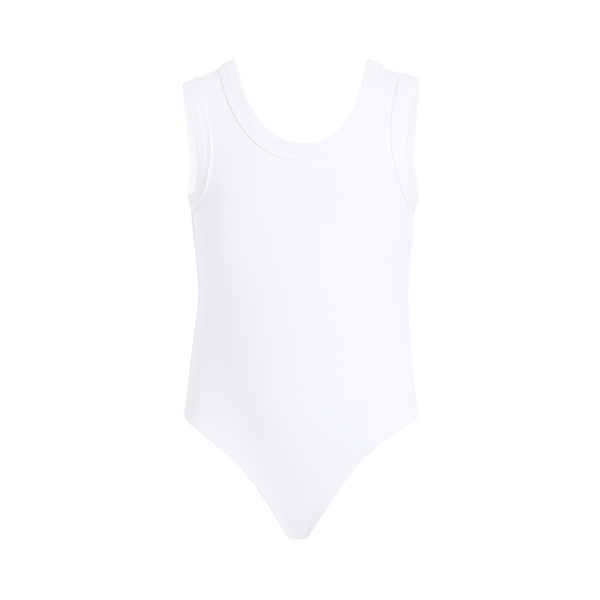 Seamless Scoop Tank Bodysuit | White