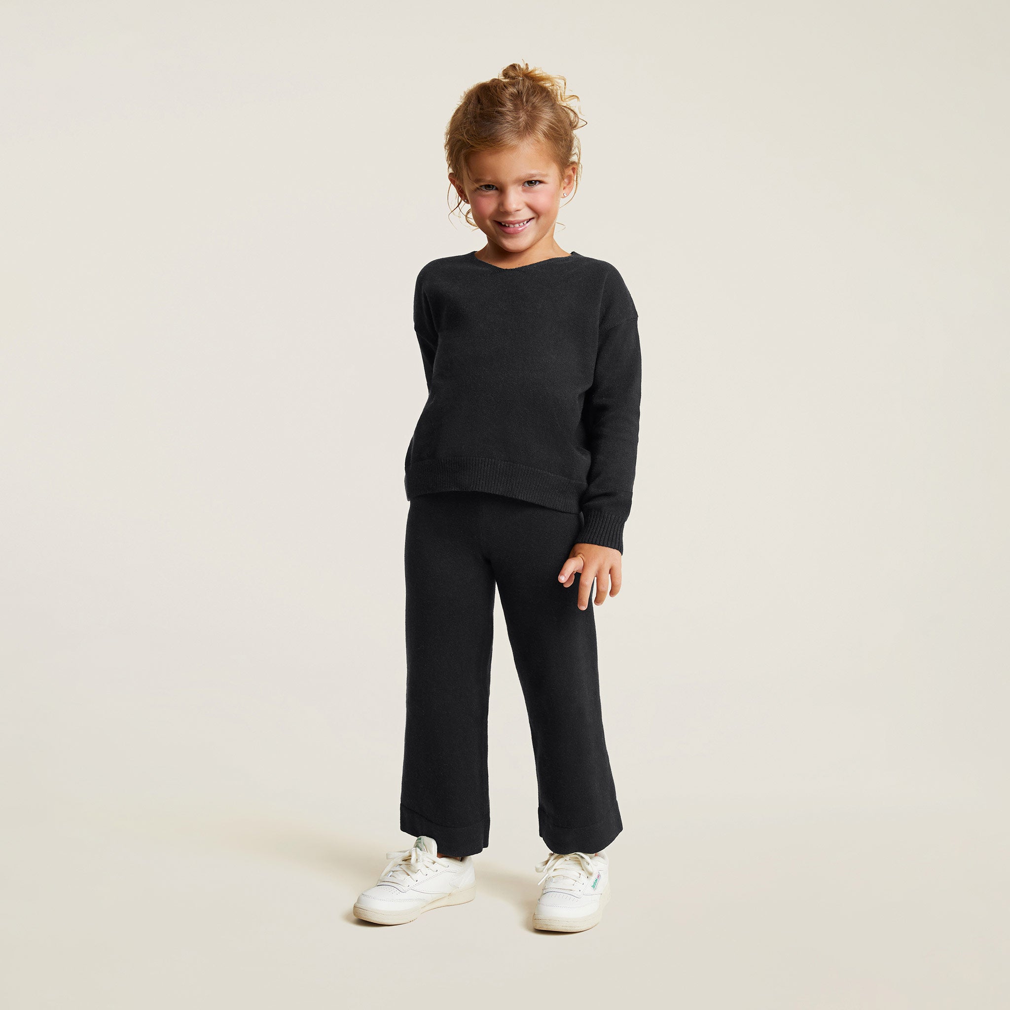 Luxe Knit Wide Leg Pant | Black