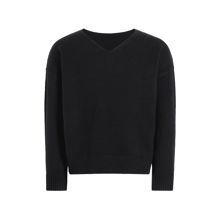 Luxe Knit V-Neck Sweater | Black