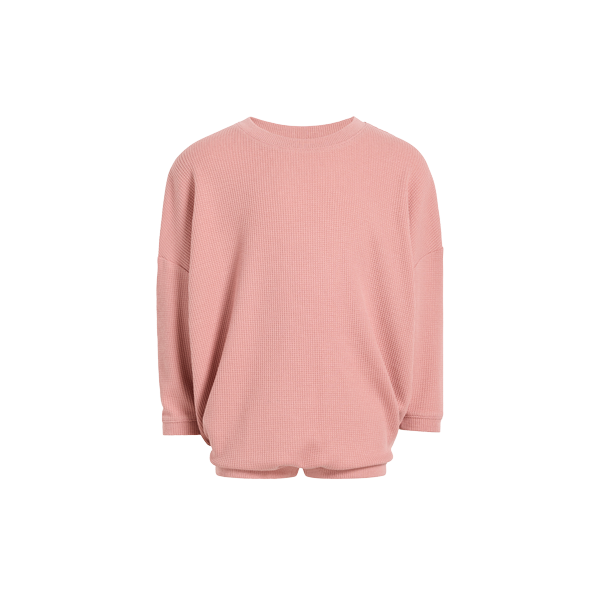 Crew Waffle Romper - Pink Crew Waffle Romper - Pink