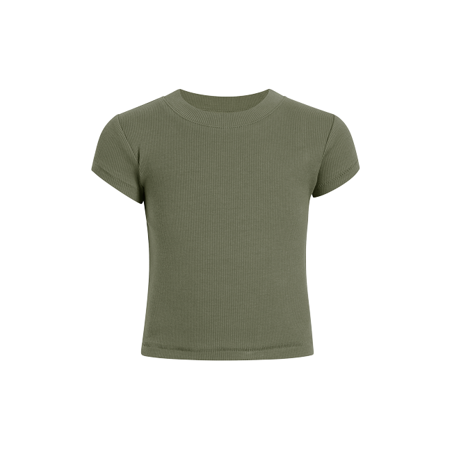 Ribbed Tee | Olive